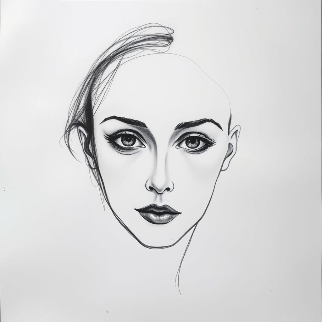 Minimalist Charcoal Portrait of a Woman's Striking Eyes