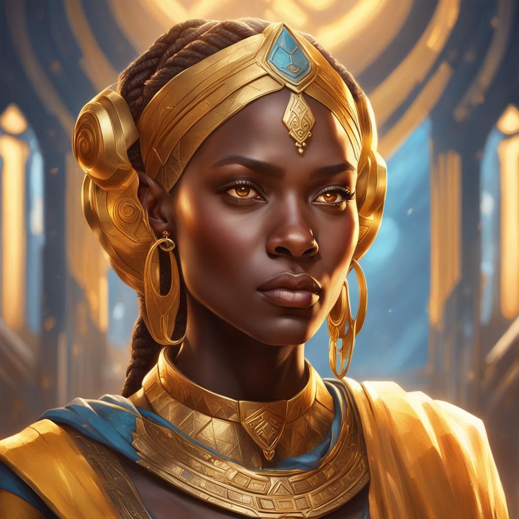 Striking Portrait of Woman in Asari Attire
