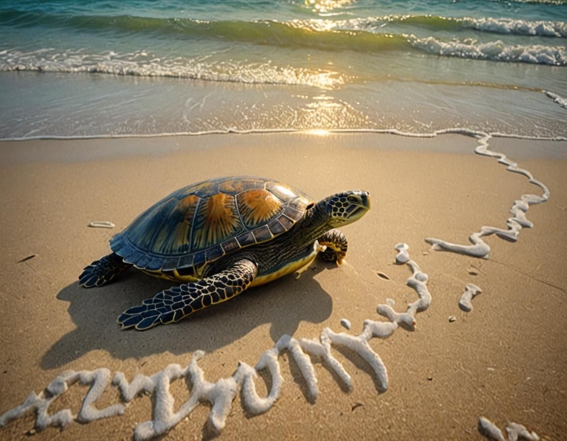 Turtle on a Sunny Beach