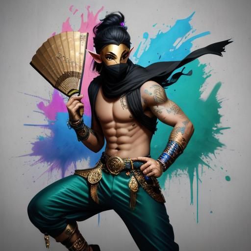 Elf Dancer in Graffiti Street Art Style