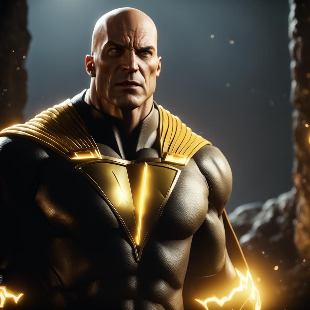 Black Adam 3D Render in Cinematic Style