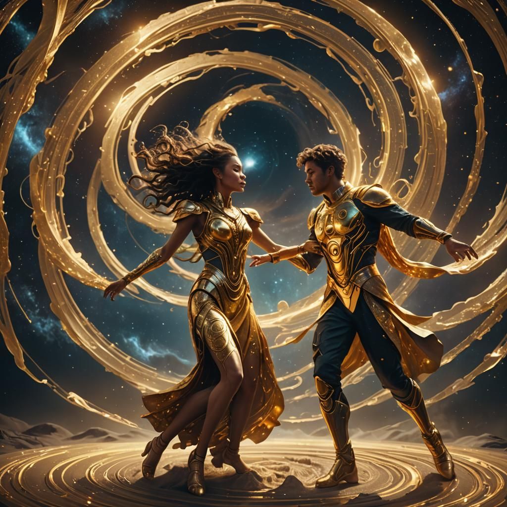 Cosmic Dance of Figures in Space