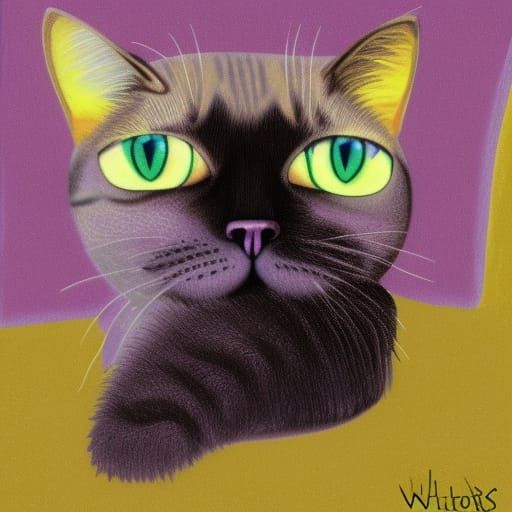 Whimsical Cat Portrait in Imaginative Style