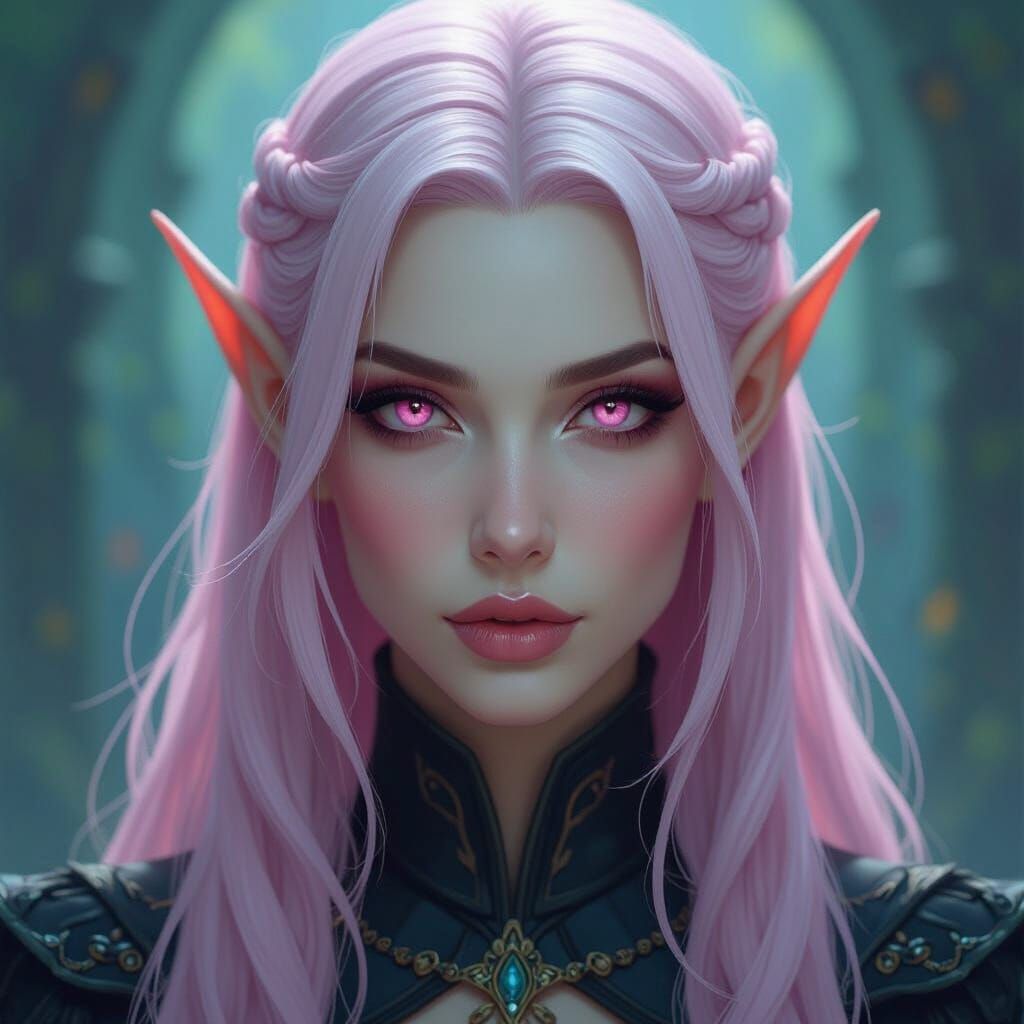 Elven Woman in Dark Fantasy Style