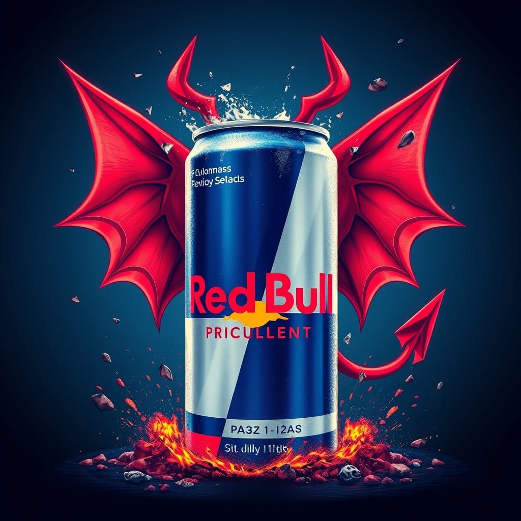 Red Devil Erupts from Chilled Can in Dynamic, Cyberpunk-Insp...