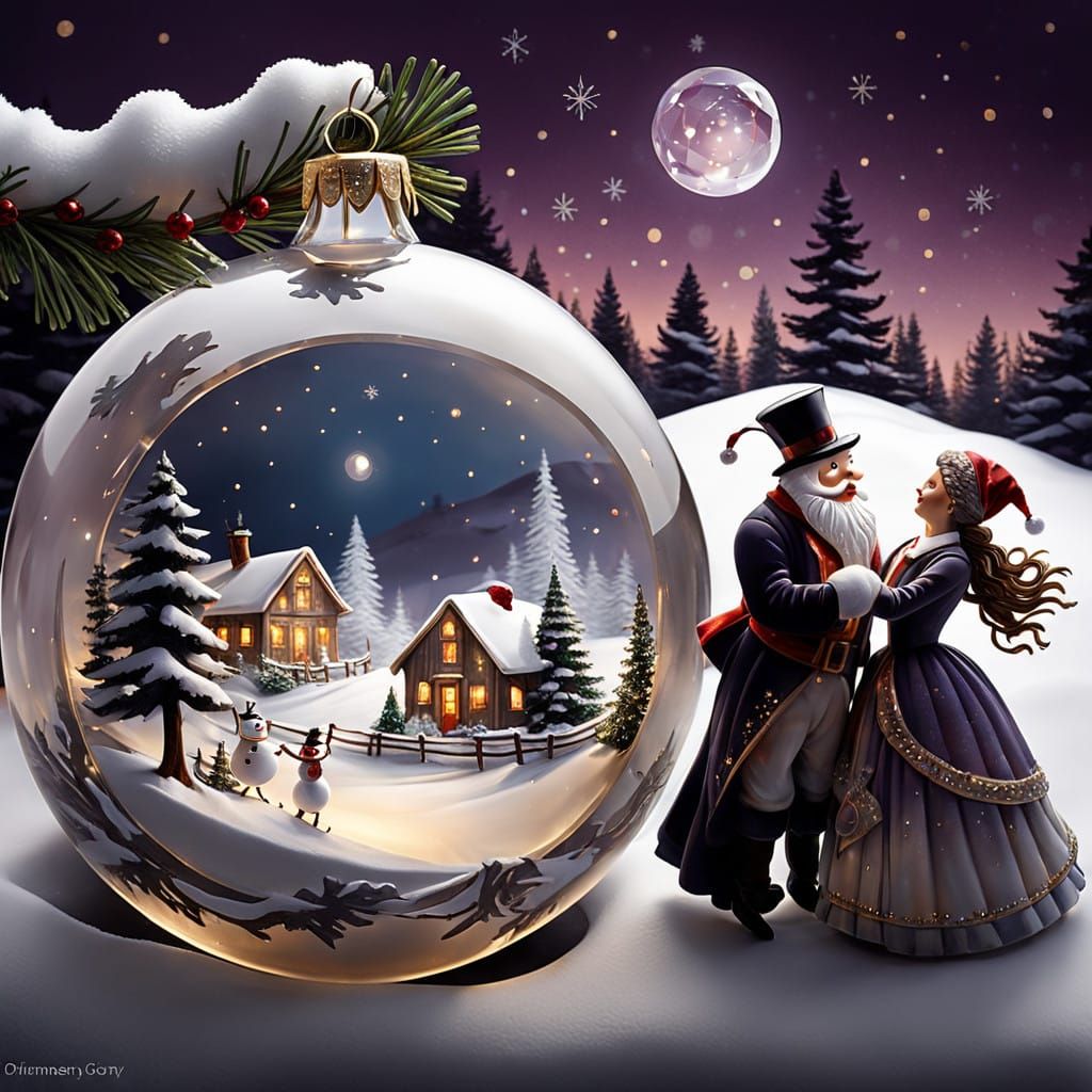 Ethereal Crystal Ornament Shines Amidst Whimsical Winter Won...