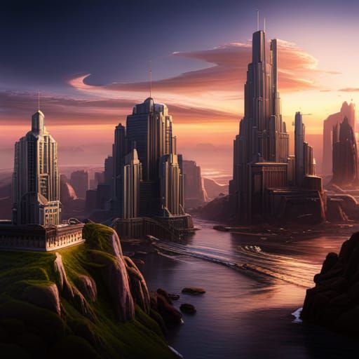 Fantastical Cloud City Concept Art