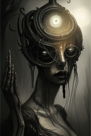 Terrifyingly Beautiful Eldritch Goddess Illustration