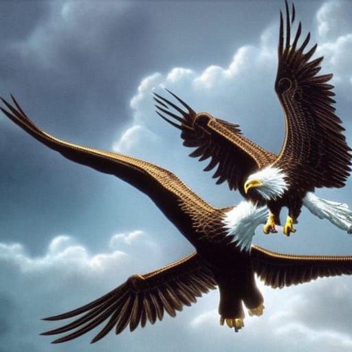 Epic Eagles in Flight: Digital Matte Painting