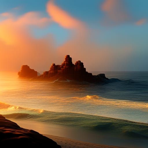 Stormy Sunset Ocean Matte Painting in Unreal Engine