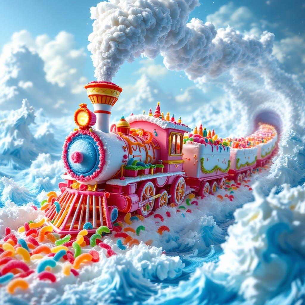 Sugar Express Train Rides Majestic Whipped Cream Waves