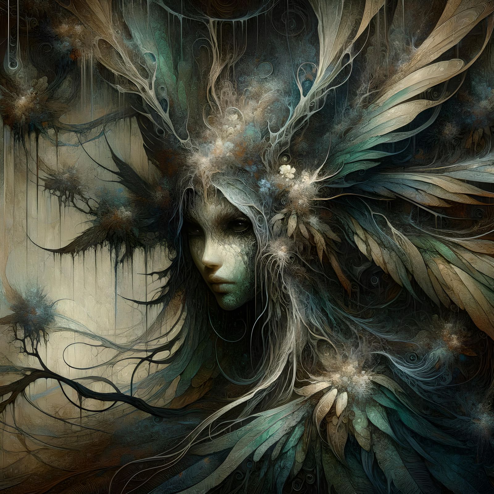 Swamp Banshee: Dreamlike Macabre Digital Painting