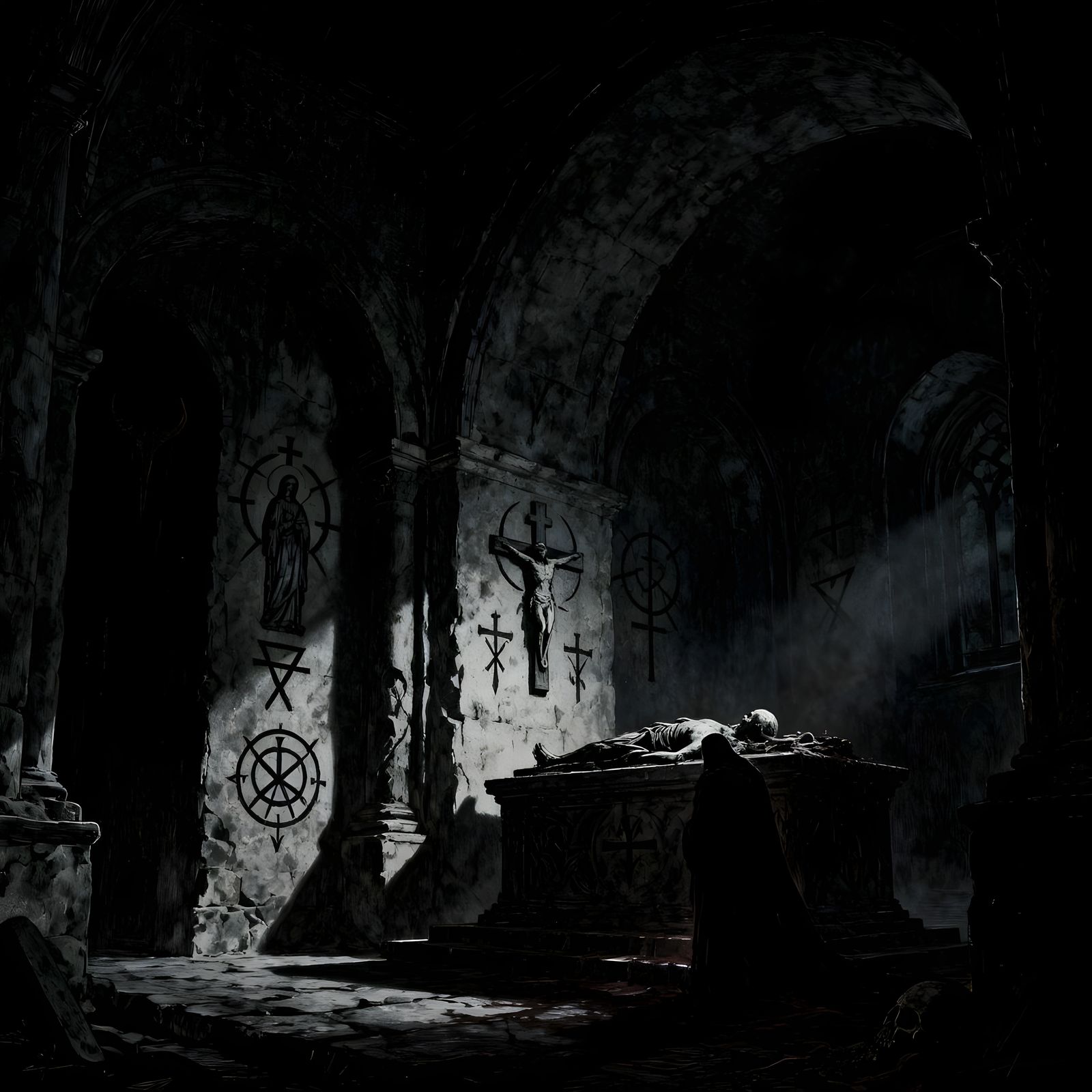 Macabre Crypt Ritual in Sinister Style