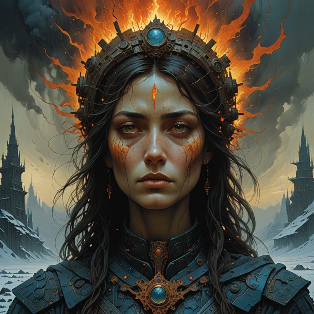 Serene Enigma Amidst Fiery Frost