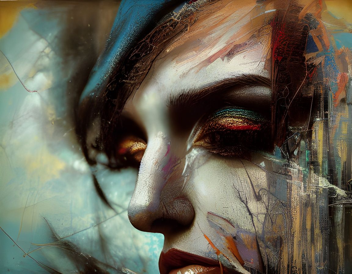 Surreal Portrait of a Mysterious Woman with a Third Eye