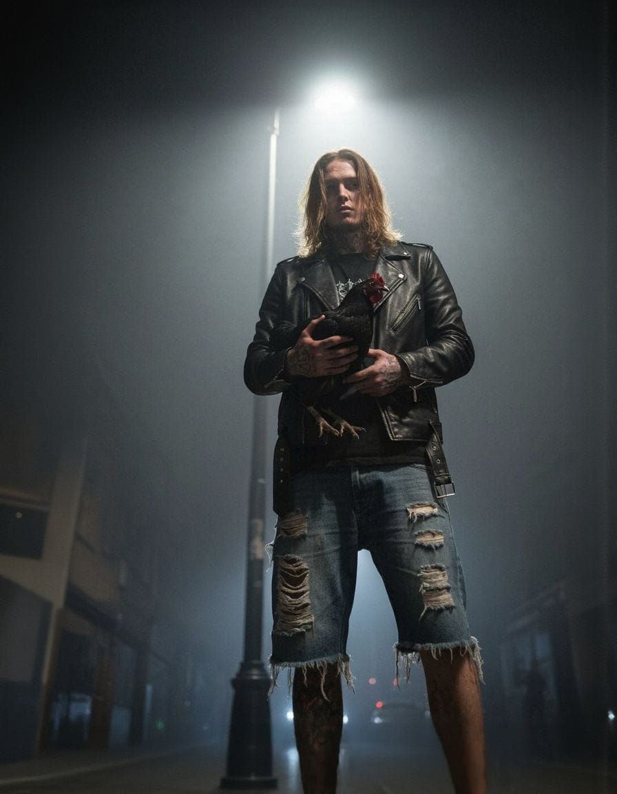 High Black Boots Paired with Red Socks