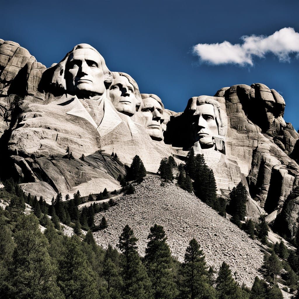 Majestic Mount Rushmore Portrait in Golden Light