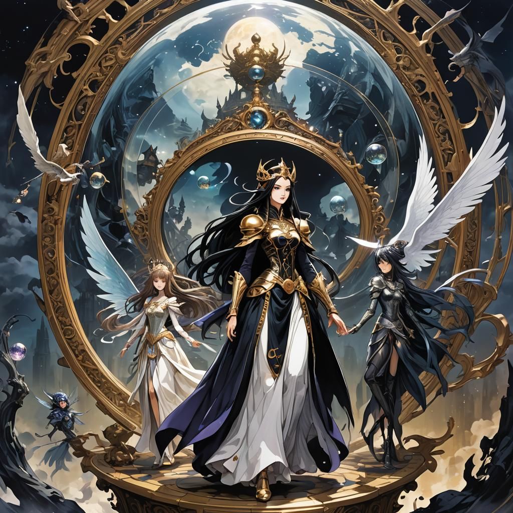 Anime Style Dark Queen Confrontation in 3D