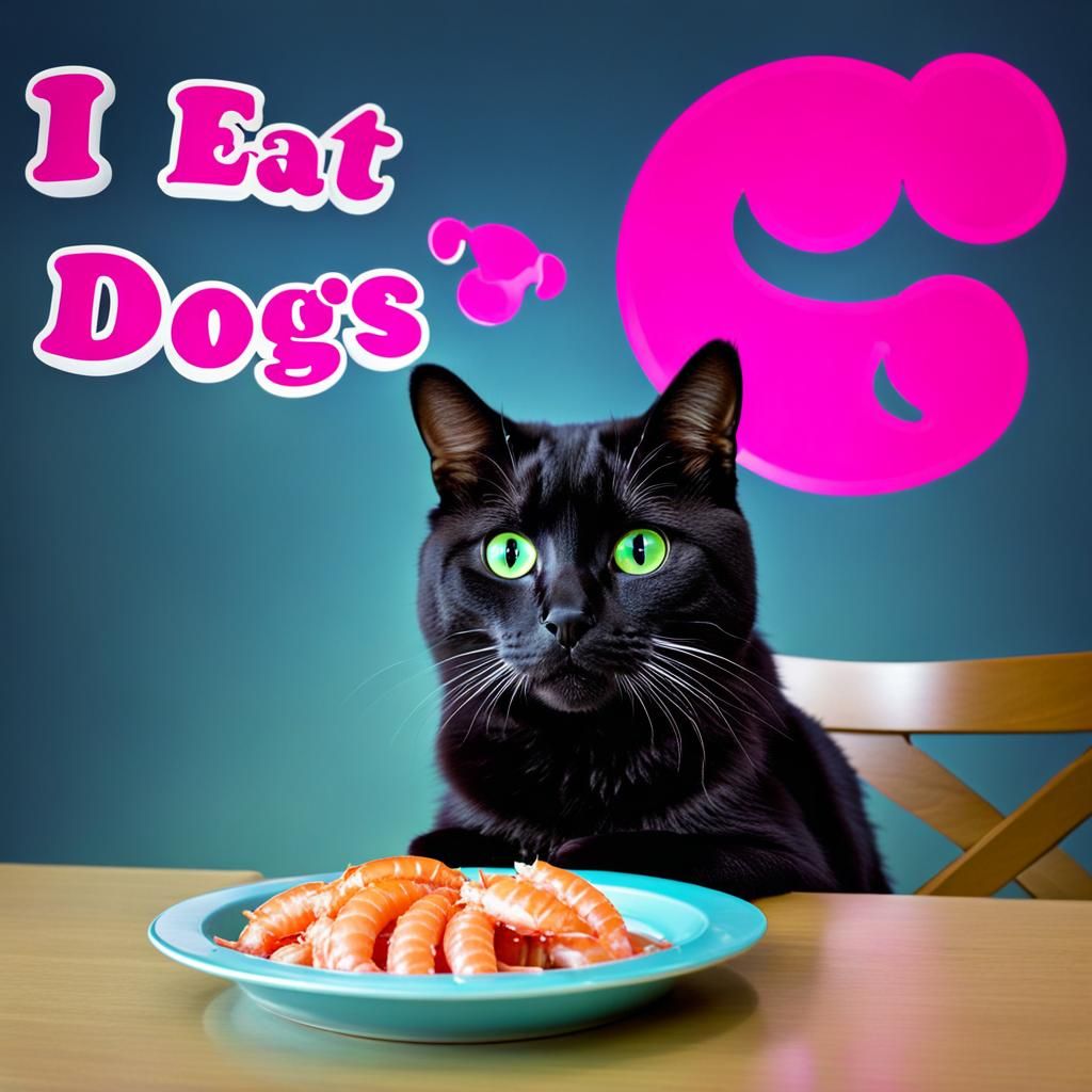 Surprised Cat with Holographic Chat Bubble