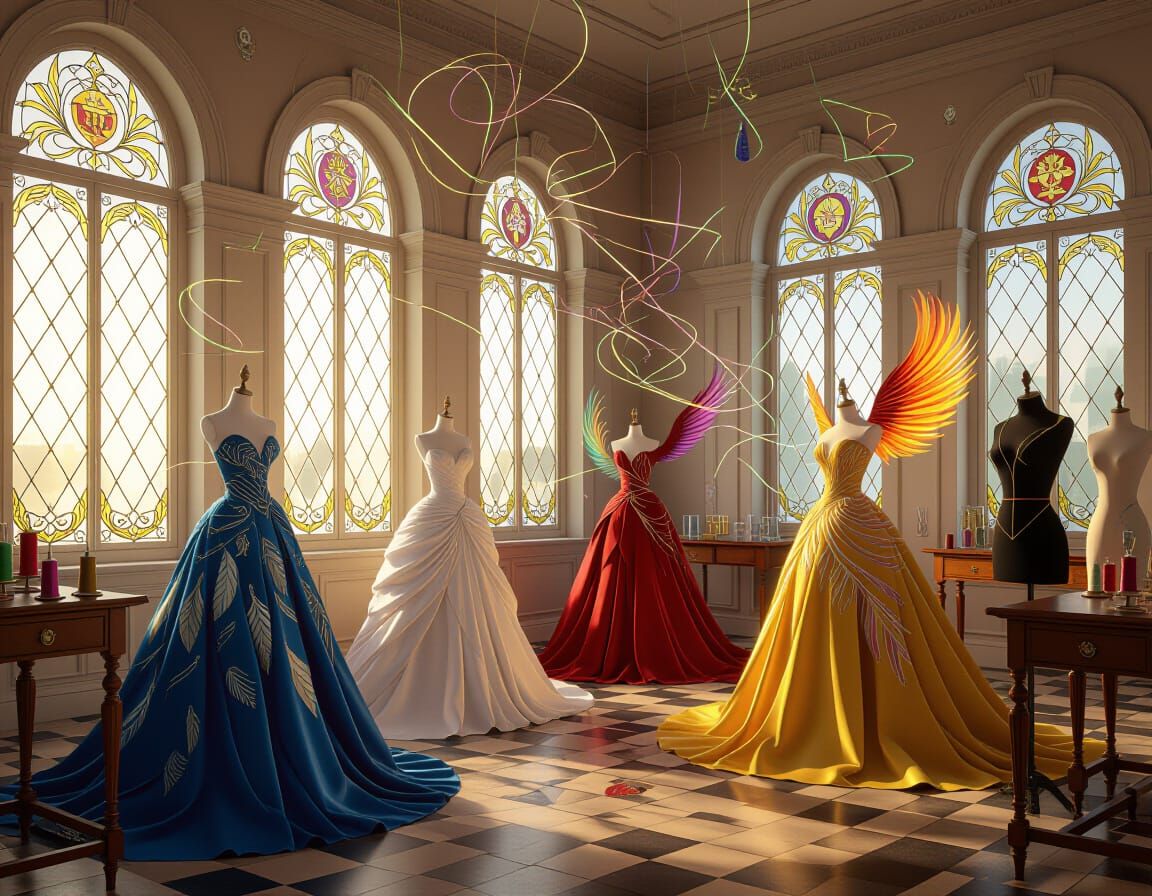 Enchanted Fashion Atelier with Magical Sewing and Couture