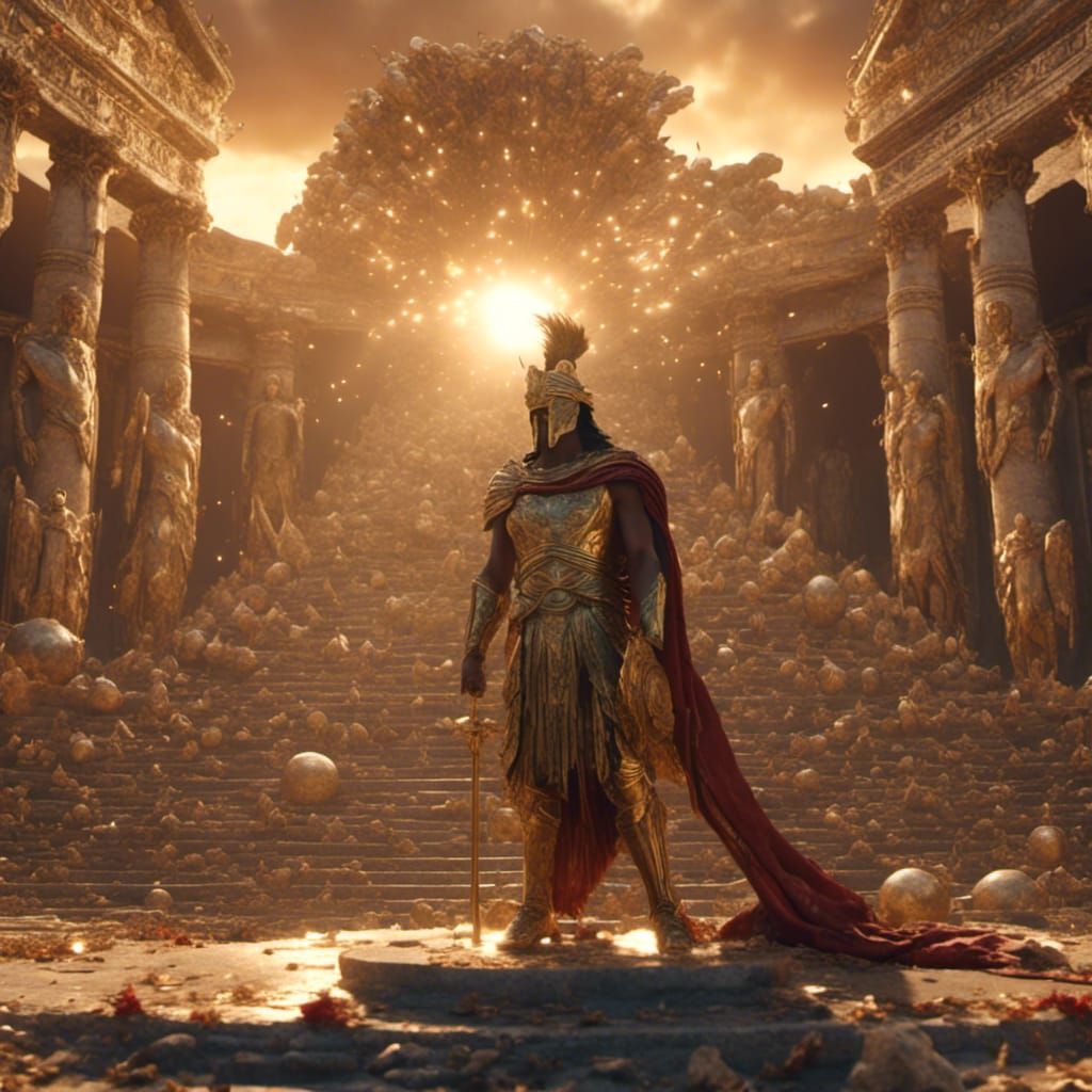 Epic Trojan Battle in Hyperrealistic Detail