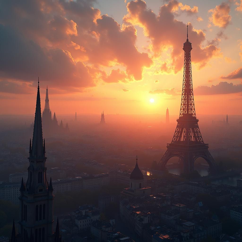 Paris Sunrise: Golden Light on Gothic Spires