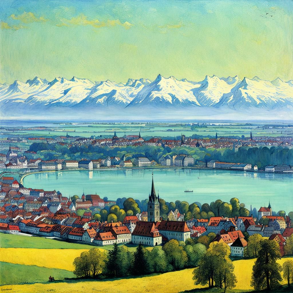 Constance on Lake Constance in 19th Century Style
