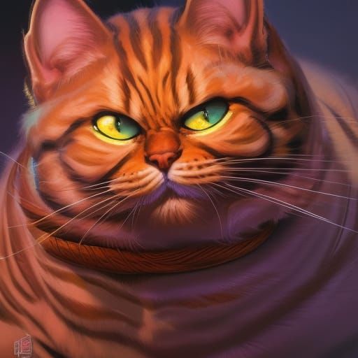 Garfield the Cat: Hyperrealistic Comic Book Art
