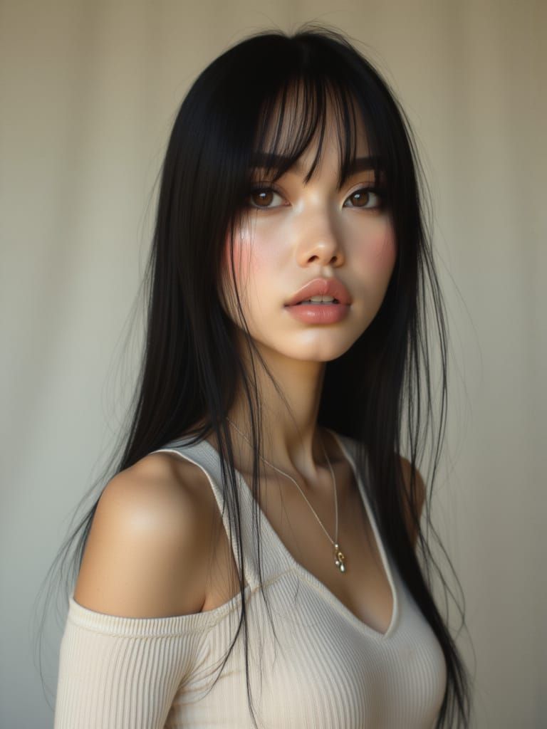 Highly Detailed Portrait of a Young Woman in Soft Studio Lig...