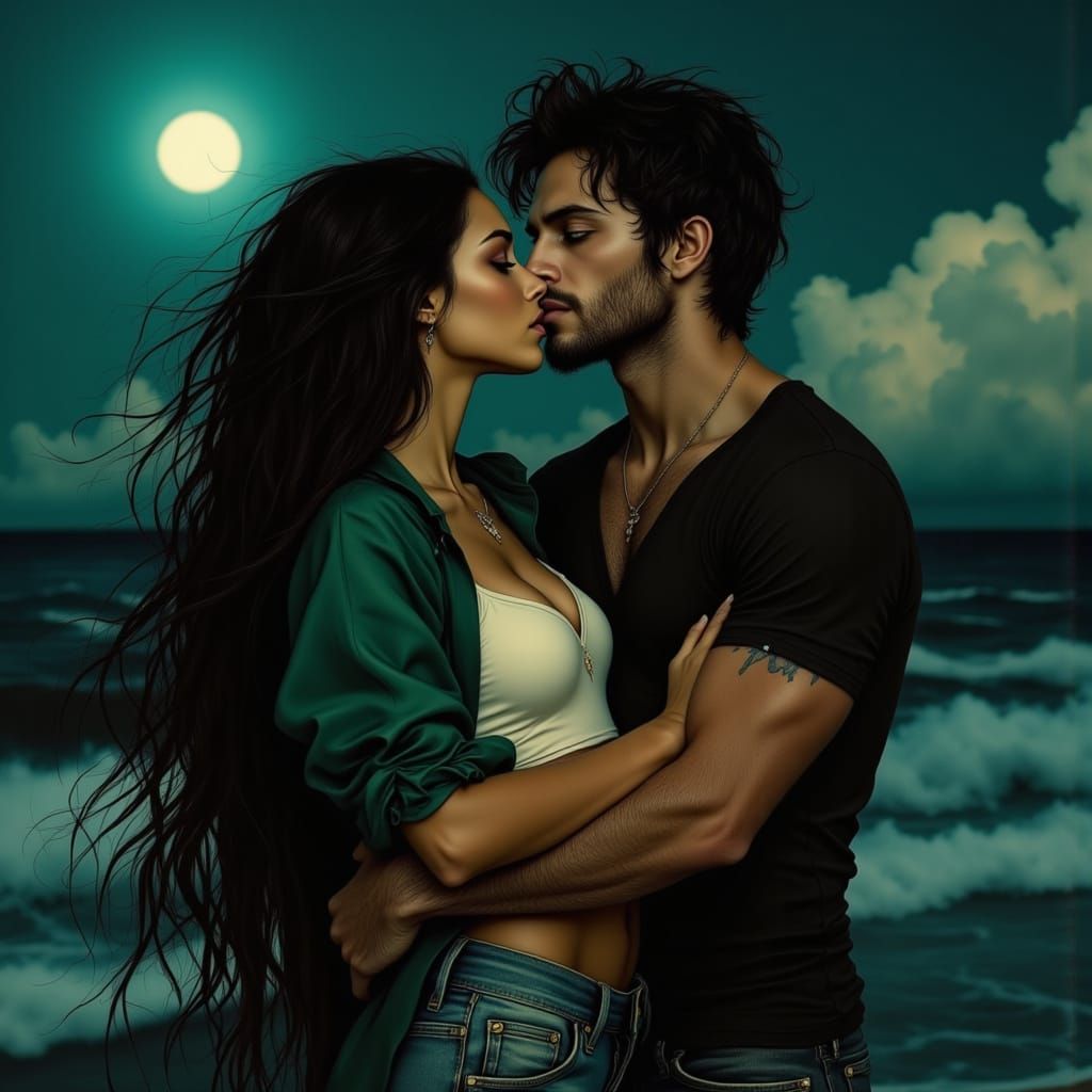 Surreal Jamaican Goddess in Moody Surrealist Art