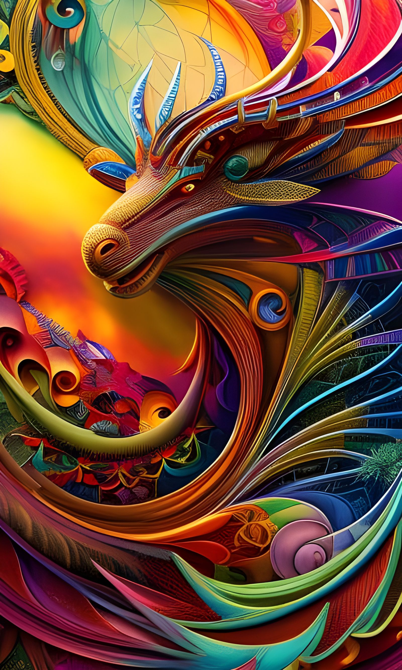 Clockwork Mutant Animal Collage in Winter Colors