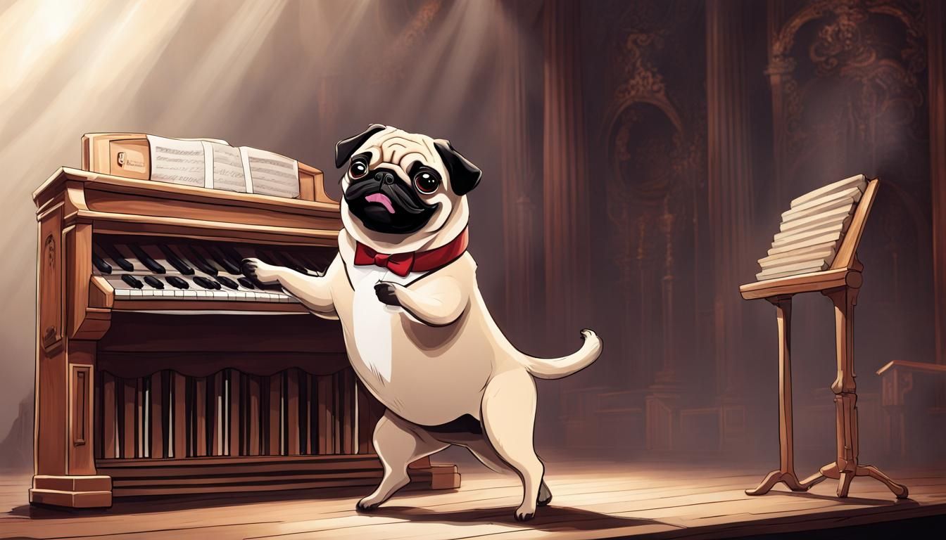 Pug Dances as Phantom Plays Organ