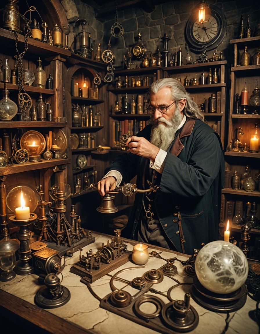 Medieval Alchemist's Steampunk Marble Rollercoaster Laborato...