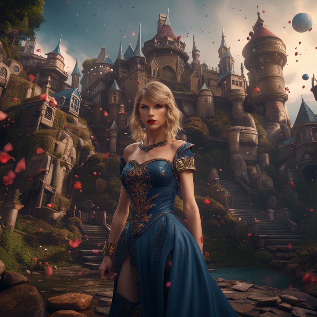 Taylor Swift in a Fairy Tale, Detailed Painting
