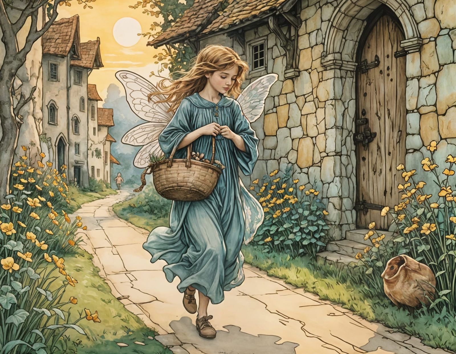 Fairy Walking at Dawn