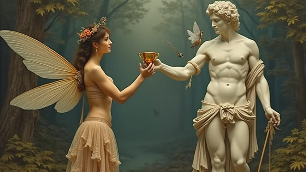 Victorian Fairy Offering a Golden Cup