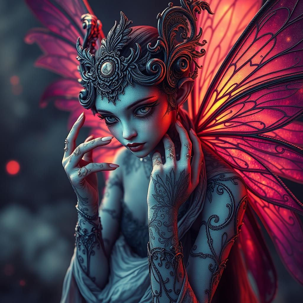 Dystopian Elemental Pixie in Gothic Fantasy Art