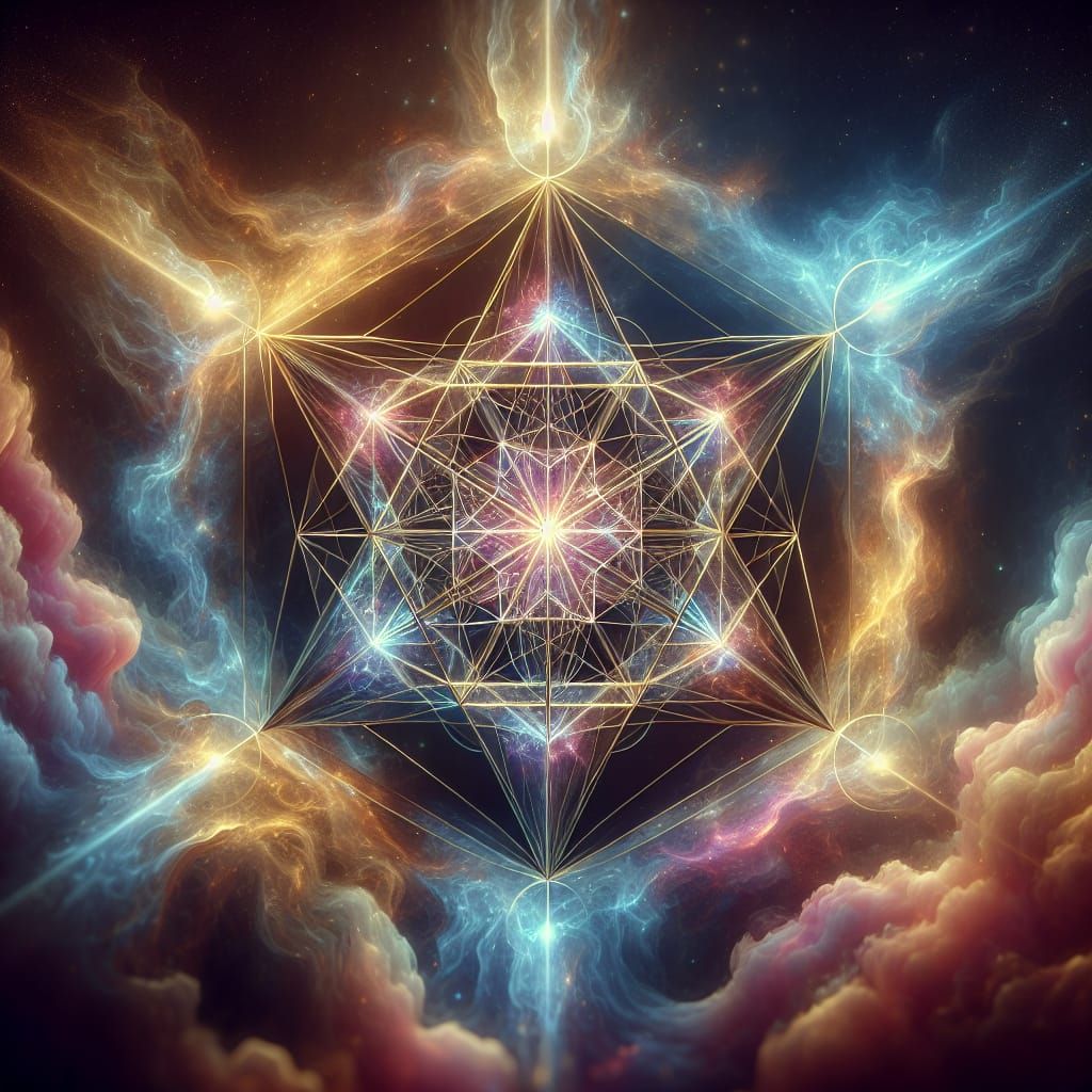 Mystical Merkaba: Sacred Geometry and Ethereal Light