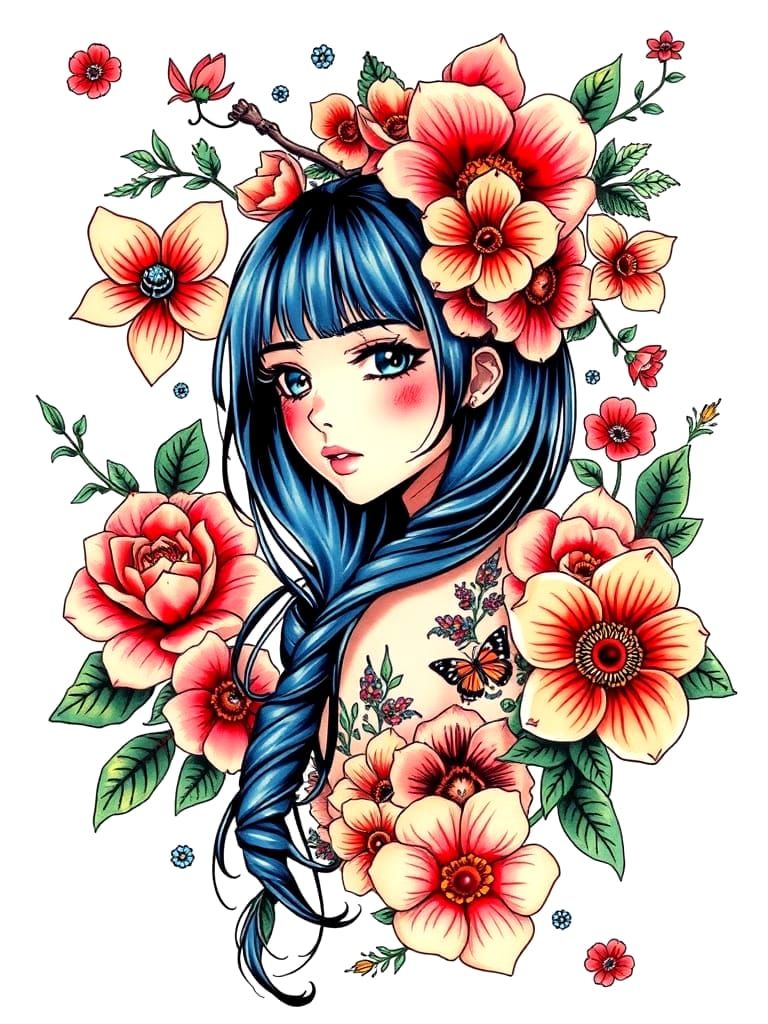 A flash tattoo sheet