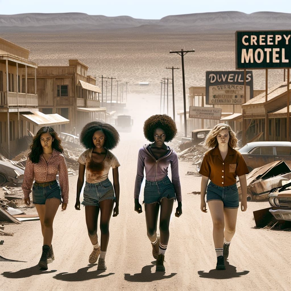 Girls' Resilience in Desert Town Featuring Creepy Motel