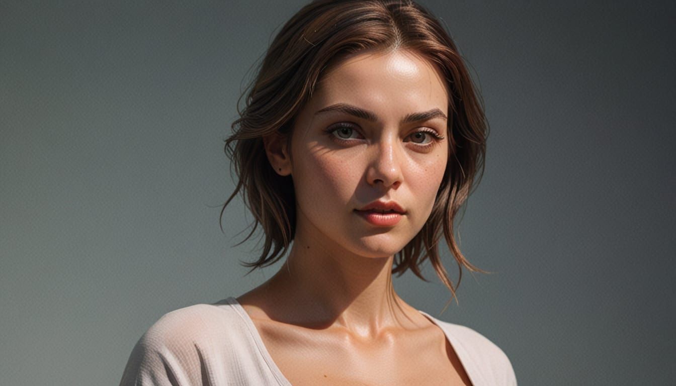 Hyper-Realistic Lady in Vibrant Concept Art