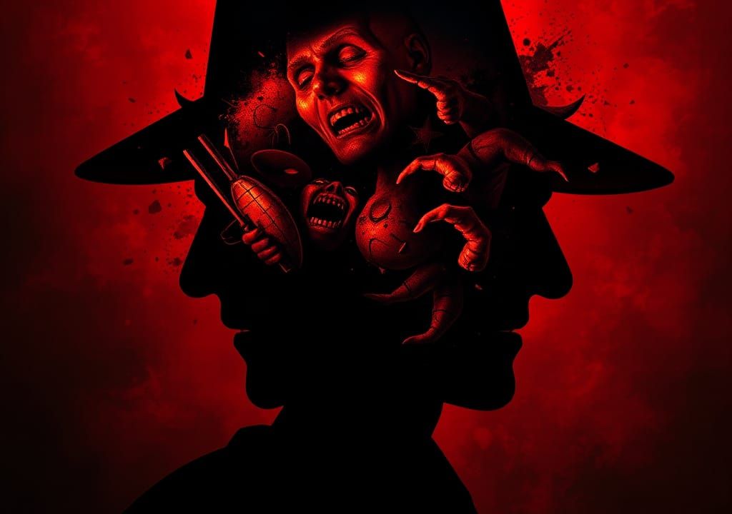 Freddy Krueger's Nightmare Silhouette: Dark Fantasy Art