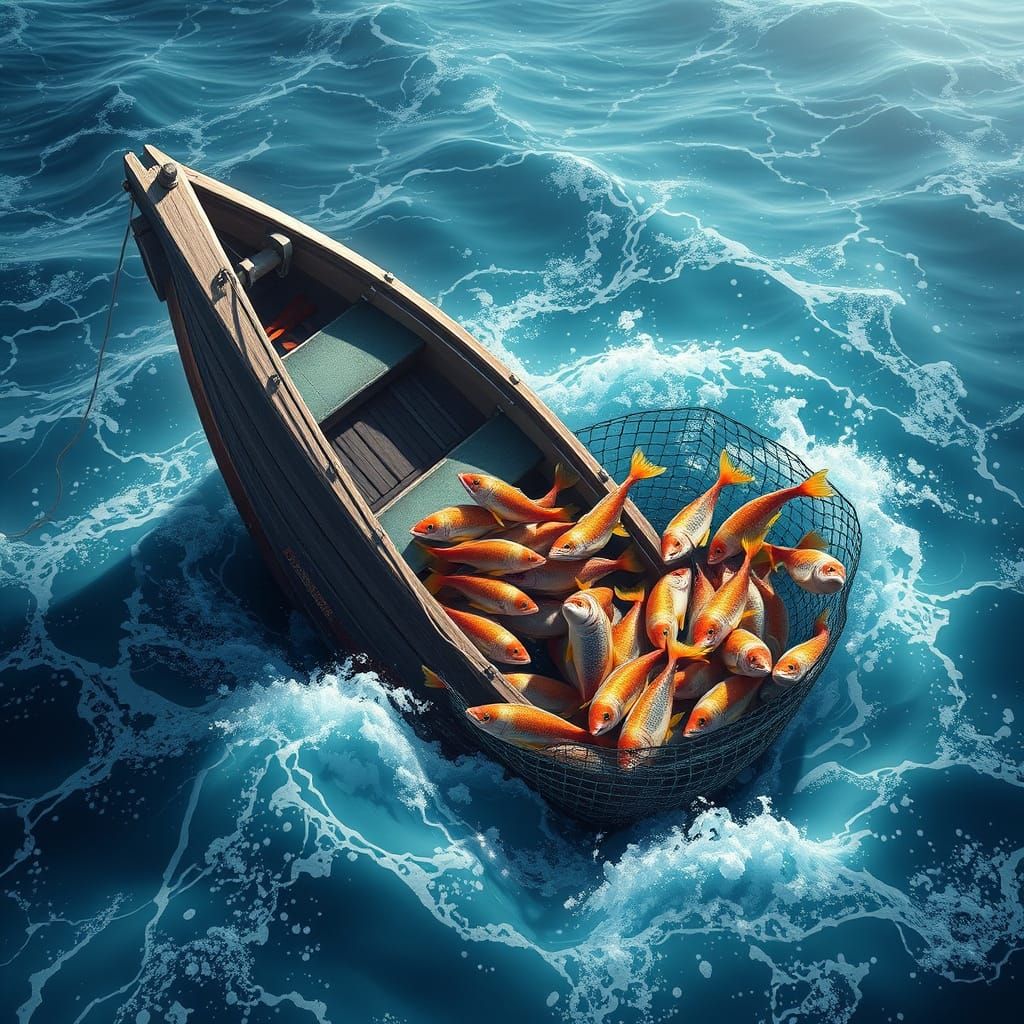 Biomechanical Boat Capsizes in Anime-Inspired 3D Art