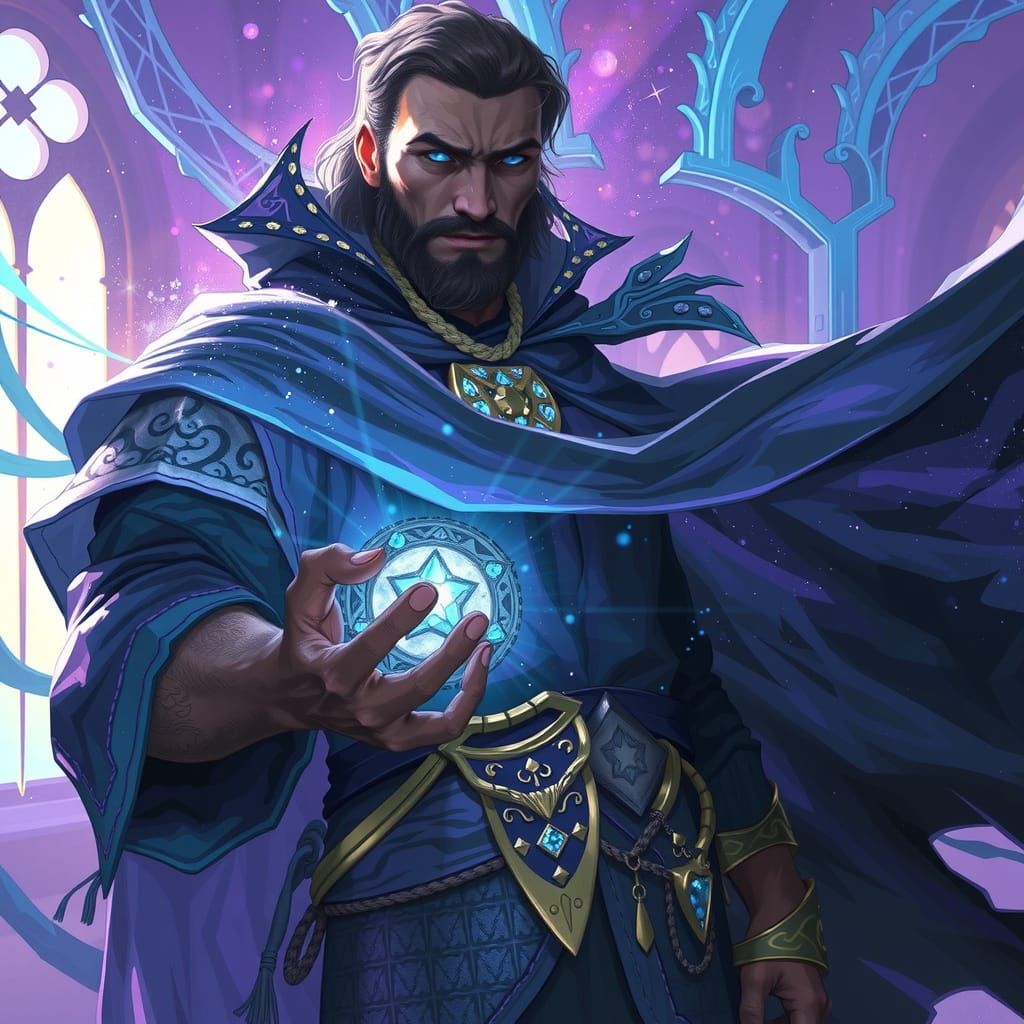 Mystical Archmage in Dark Fantasy Realm