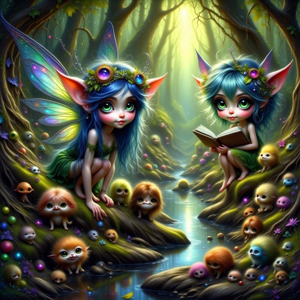 Mystical Pixie Kingdom in Ethereal Forest