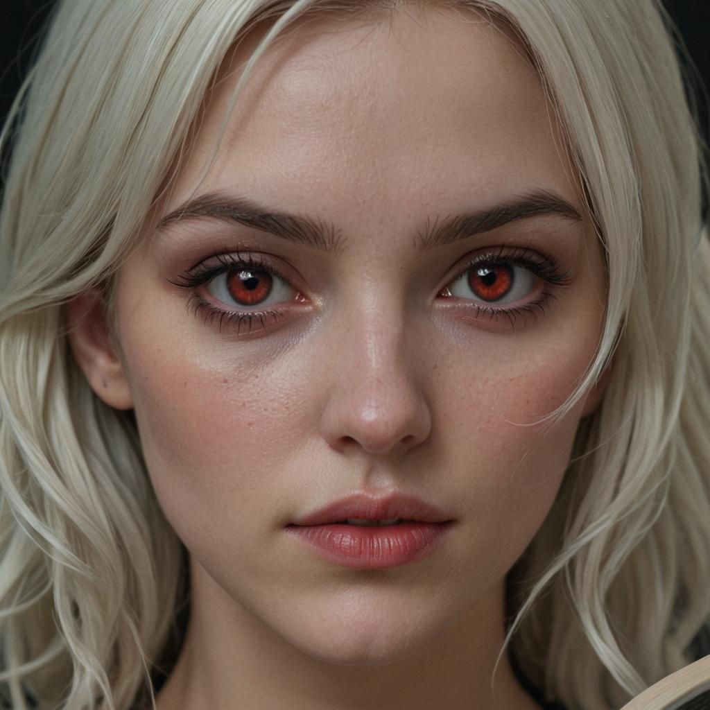 Photorealistic Woman Reading Graphic Novel in Vivid Detail