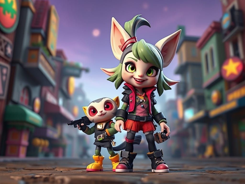 Riot Grrrl Action Figure with Glitcheroo Companion in Toonto...