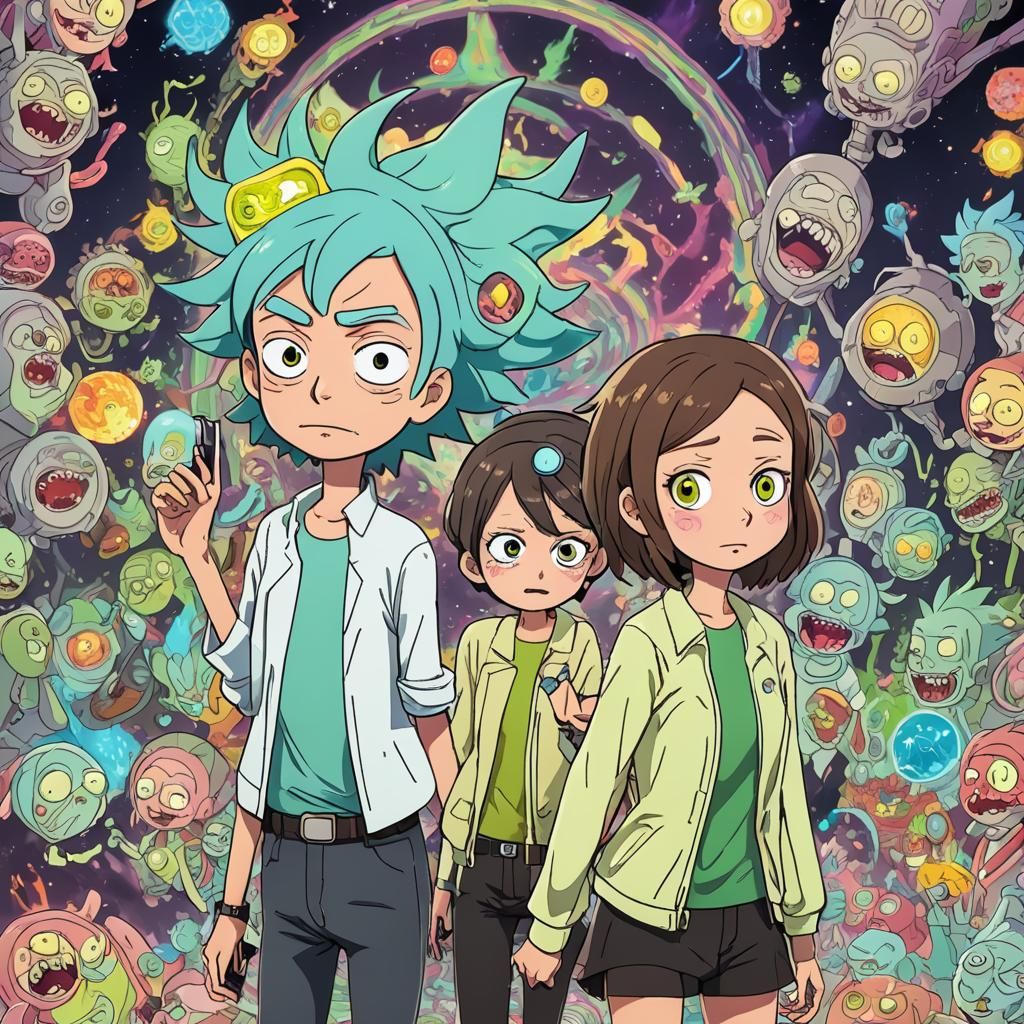 Rick and Morty as Anime Girls