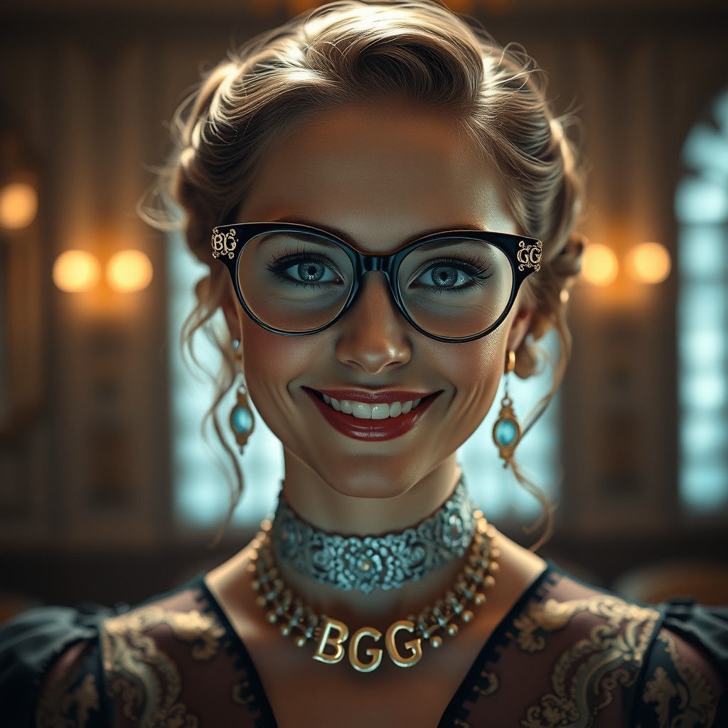 Renaissance Beauty with Blue Eyes in Hyperrealism