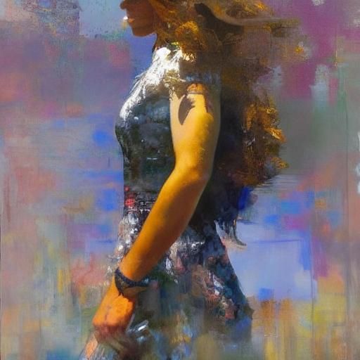 Double exposure, slim figure of a girl against the backgroun...